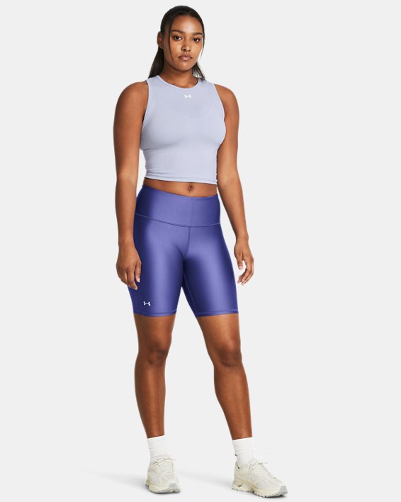 กางเกงขาสั้น HeatGear® Armour Bike สำหรับผู้หญิง in Purple image number 2